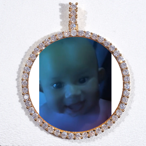LARGE 3D CIRCLE CUSTOM PICTURE PENDANT
