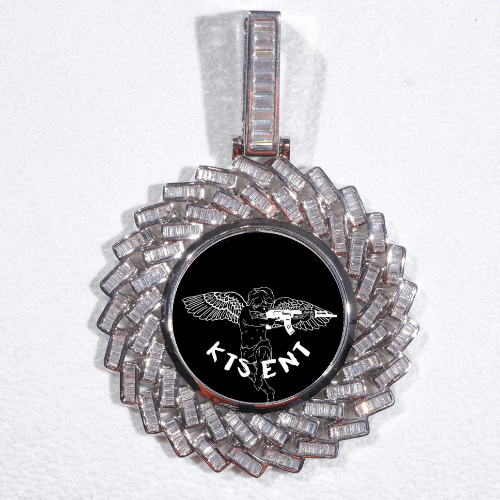 Large 3D Baguette Custom Picture Pendant