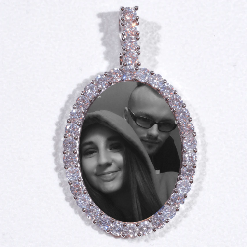 Large 3D Oval Custom Picture Pendant