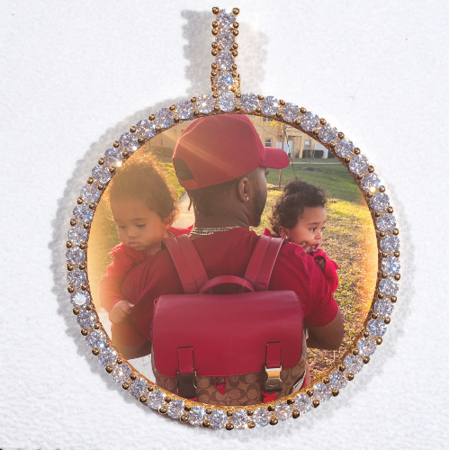 LARGE 3D CIRCLE CUSTOM PICTURE PENDANT