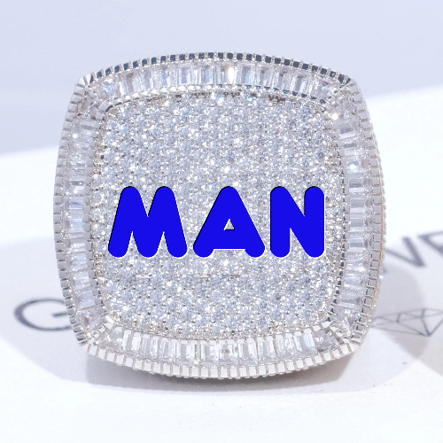 CUSTOM LETTER 3D ICED RING