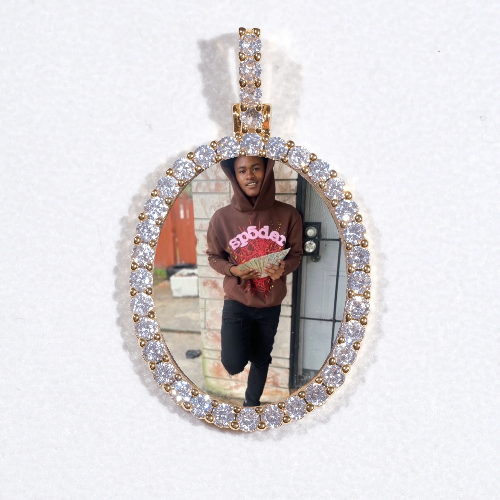 3D Oval Custom Picture Pendant