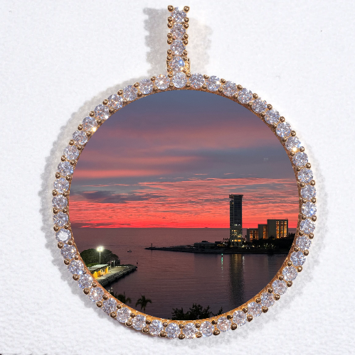 LARGE 3D CIRCLE CUSTOM PICTURE PENDANT