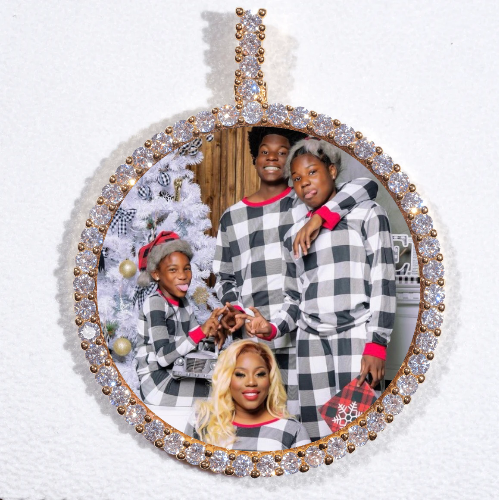 LARGE 3D CIRCLE CUSTOM PICTURE PENDANT