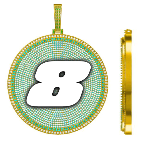 CUSTOM LETTER NECKLACE 3D BIG DISC