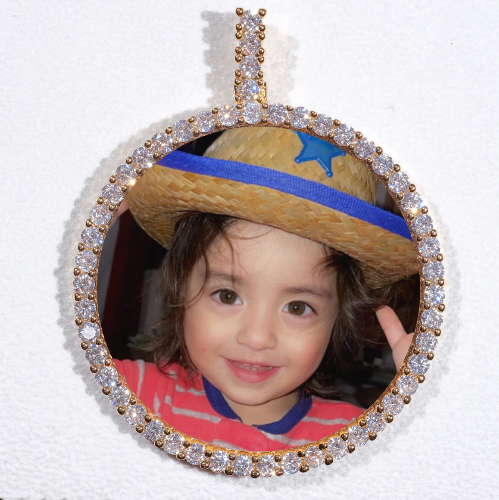 LARGE 3D CIRCLE CUSTOM PICTURE PENDANT