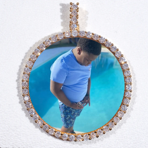 LARGE 3D CIRCLE CUSTOM PICTURE PENDANT