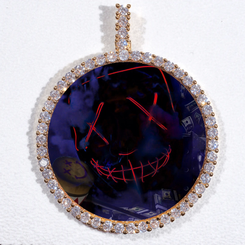 LARGE 3D CIRCLE CUSTOM PICTURE PENDANT