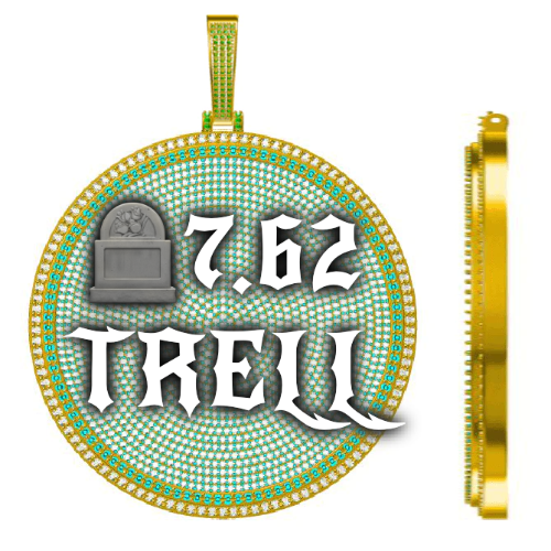 CUSTOM LETTER NECKLACE 3D BIG DISC