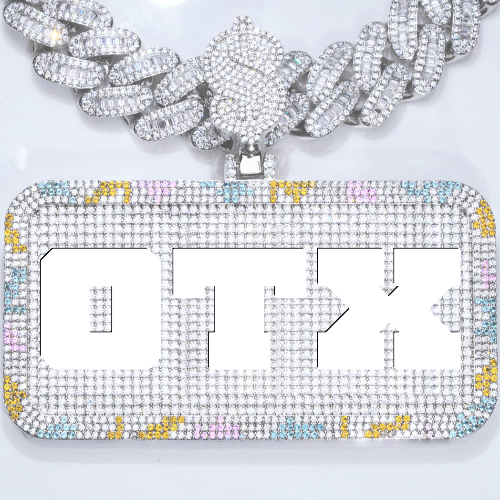 CUSTOM LETTER NECKLACE 3D COLORFUL SQUARE