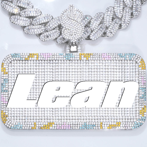 CUSTOM LETTER NECKLACE 3D COLORFUL SQUARE