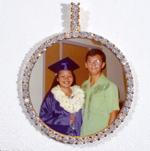LARGE 3D CIRCLE CUSTOM PICTURE PENDANT