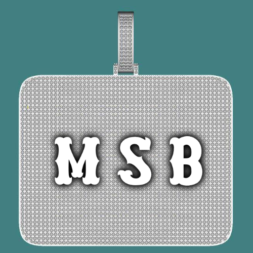 CUSTOM LETTER NECKLACE 3D BIG SQUARE