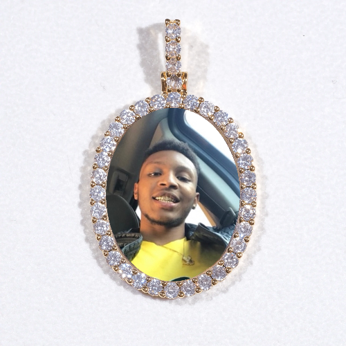 3D Oval Custom Picture Pendant