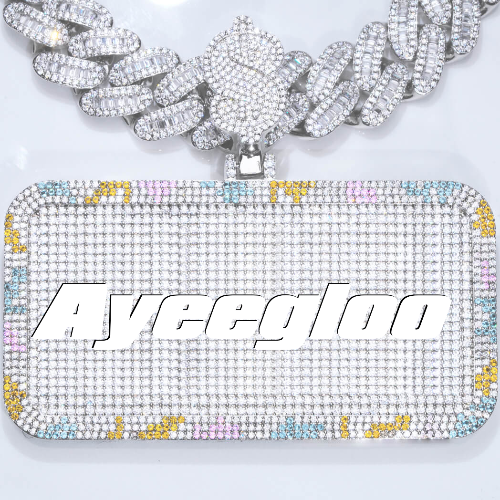 CUSTOM LETTER NECKLACE 3D COLORFUL SQUARE
