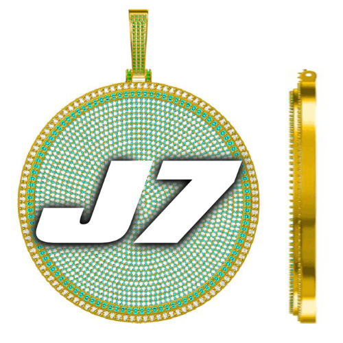 CUSTOM LETTER NECKLACE 3D BIG DISC