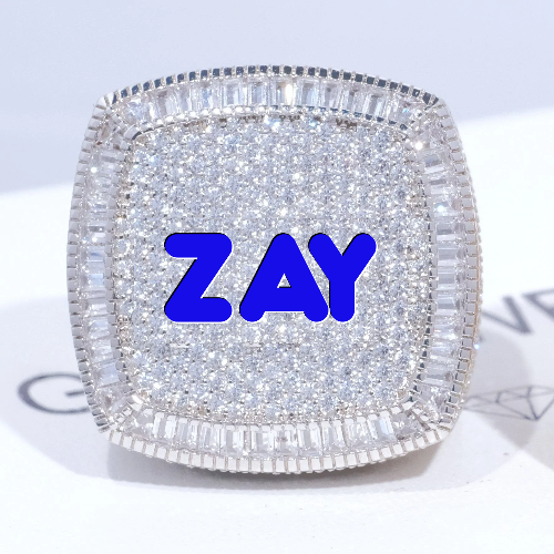 CUSTOM LETTER 3D ICED RING