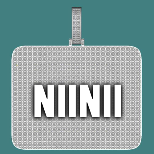 CUSTOM LETTER NECKLACE 3D BIG SQUARE