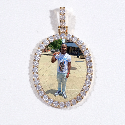 3D Oval Custom Picture Pendant