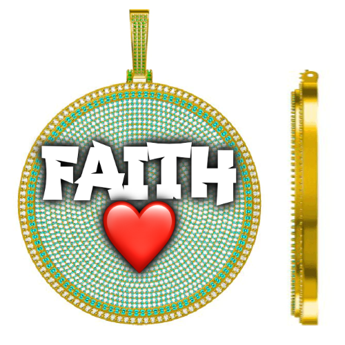 CUSTOM LETTER NECKLACE 3D BIG DISC