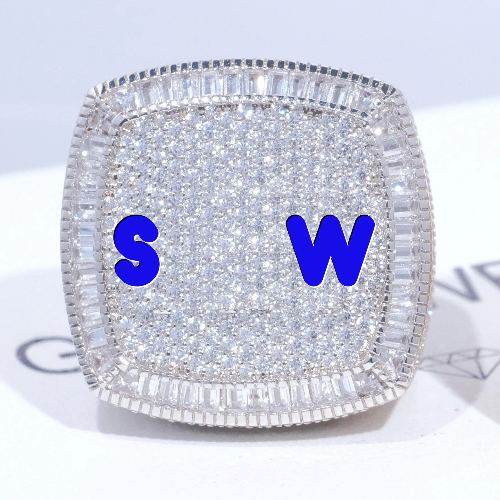 CUSTOM LETTER 3D ICED RING