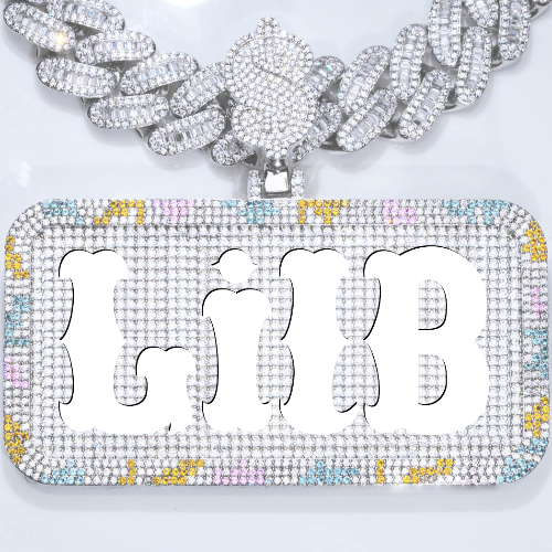 CUSTOM LETTER NECKLACE 3D COLORFUL SQUARE