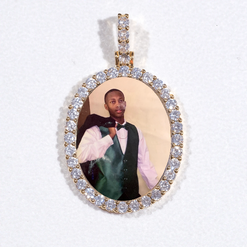3D Oval Custom Picture Pendant