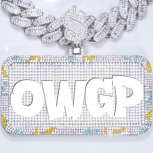 CUSTOM LETTER NECKLACE 3D COLORFUL SQUARE