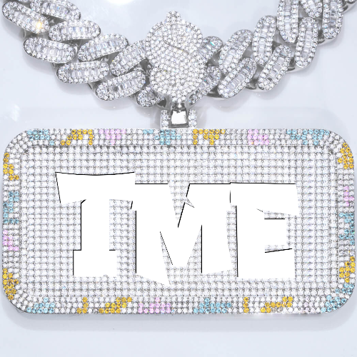 CUSTOM LETTER NECKLACE 3D COLORFUL SQUARE