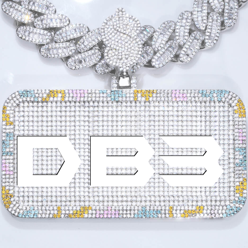 CUSTOM LETTER NECKLACE 3D COLORFUL SQUARE