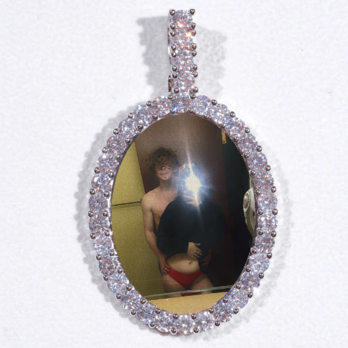 Large 3D Oval Custom Picture Pendant