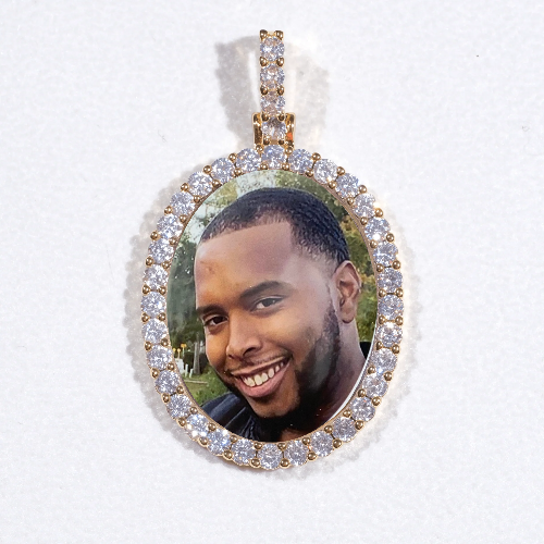 3D Oval Custom Picture Pendant