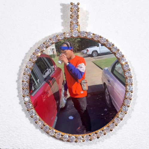 LARGE 3D CIRCLE CUSTOM PICTURE PENDANT