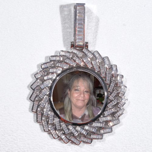 Large 3D Baguette Custom Picture Pendant