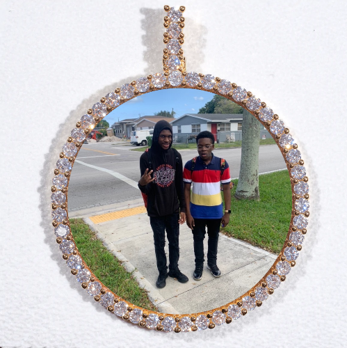 LARGE 3D CIRCLE CUSTOM PICTURE PENDANT