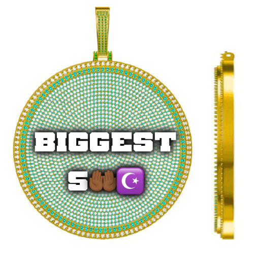 CUSTOM LETTER NECKLACE 3D BIG DISC