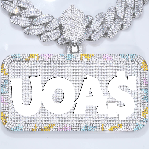 CUSTOM LETTER NECKLACE 3D COLORFUL SQUARE