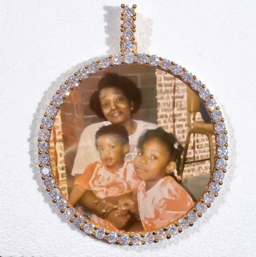 LARGE 3D CIRCLE CUSTOM PICTURE PENDANT