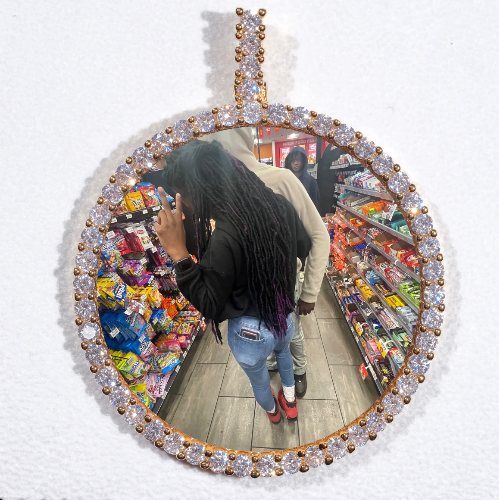 LARGE 3D CIRCLE CUSTOM PICTURE PENDANT