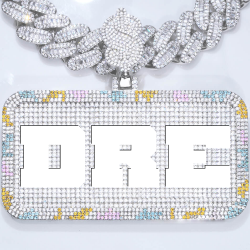 CUSTOM LETTER NECKLACE 3D COLORFUL SQUARE