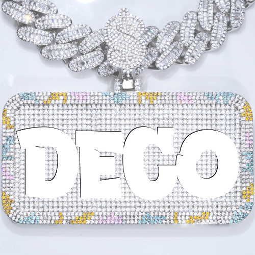 CUSTOM LETTER NECKLACE 3D COLORFUL SQUARE