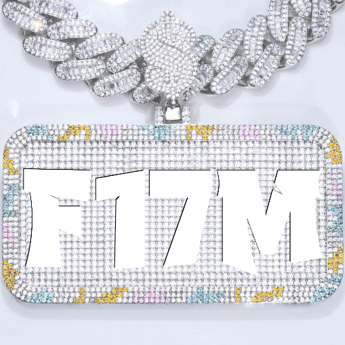 CUSTOM LETTER NECKLACE 3D COLORFUL SQUARE