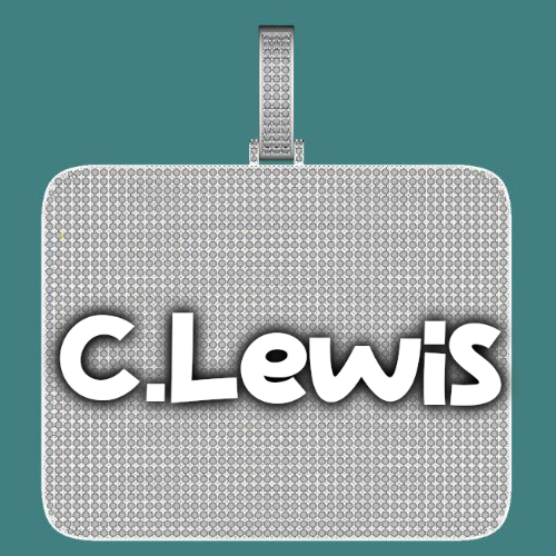 CUSTOM LETTER NECKLACE 3D BIG SQUARE