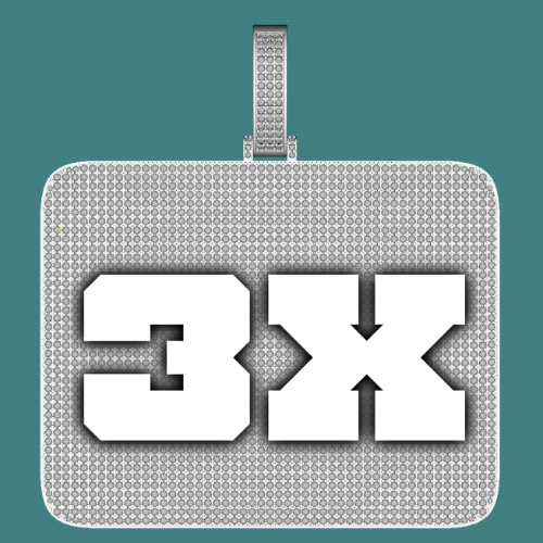 CUSTOM LETTER NECKLACE 3D BIG SQUARE