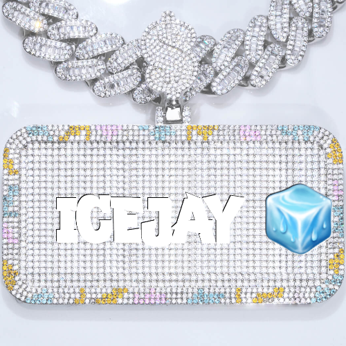 CUSTOM LETTER NECKLACE 3D COLORFUL SQUARE