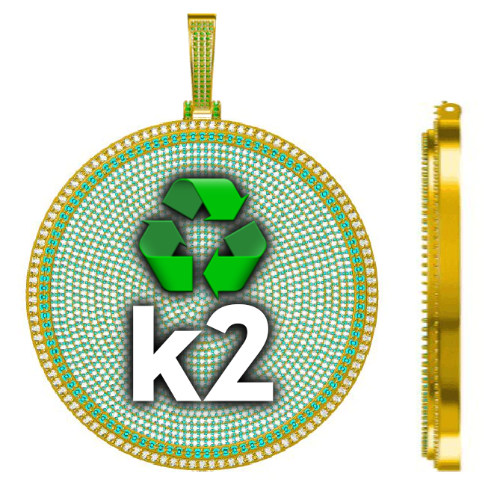 CUSTOM LETTER NECKLACE 3D BIG DISC
