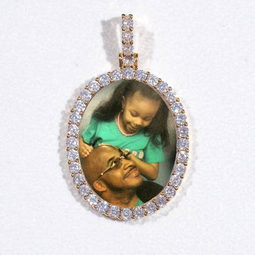 3D Oval Custom Picture Pendant