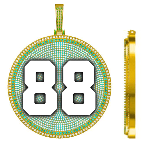 CUSTOM LETTER NECKLACE 3D BIG DISC