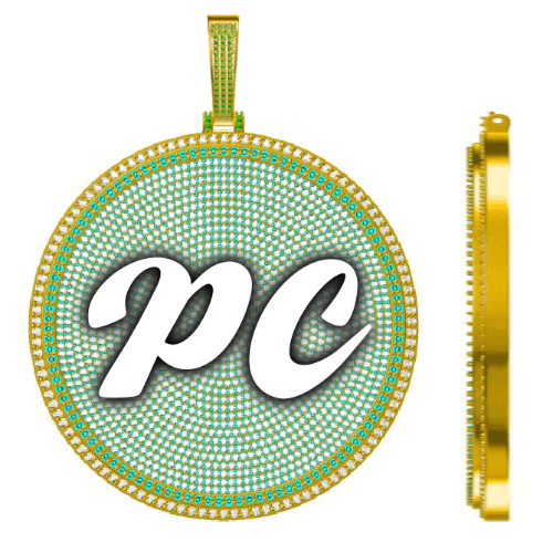 CUSTOM LETTER NECKLACE 3D BIG DISC