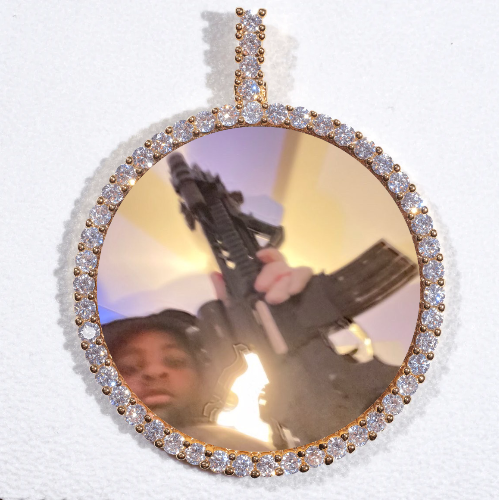 LARGE 3D CIRCLE CUSTOM PICTURE PENDANT